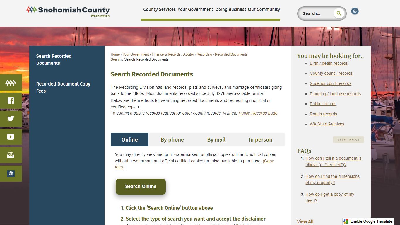 Search Recorded Documents - Snohomish County, WA