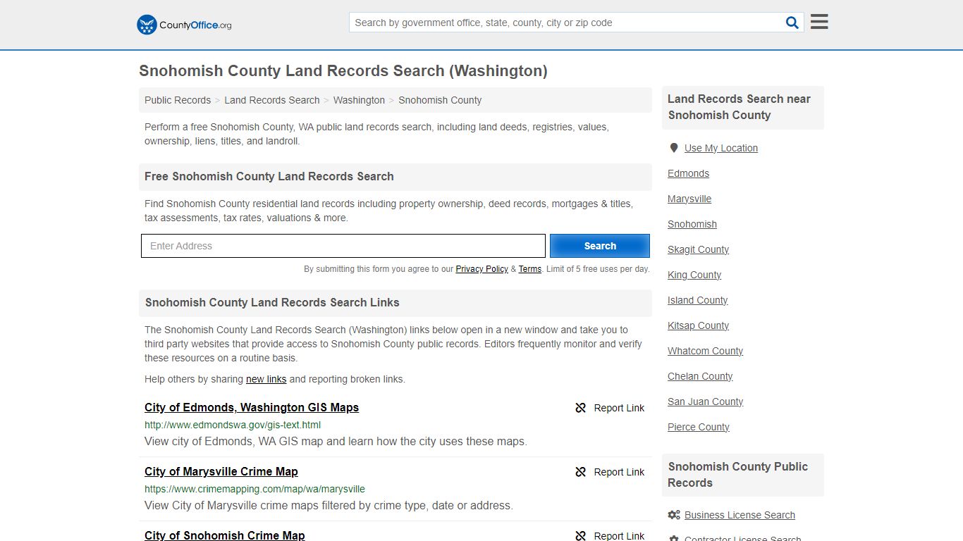 Snohomish County Land Records Search (Washington) - County Office