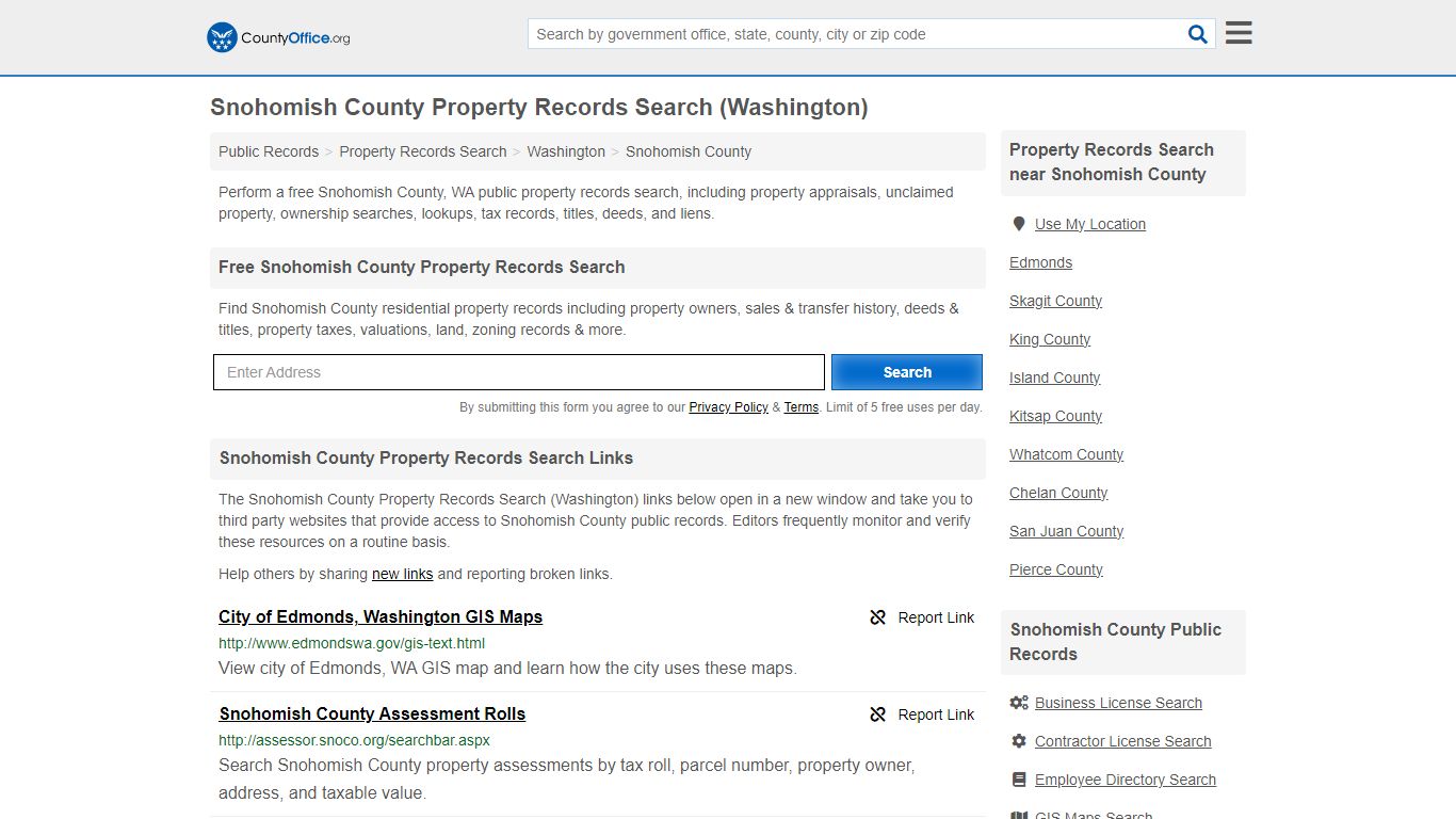 Snohomish County Property Records Search (Washington) - County Office