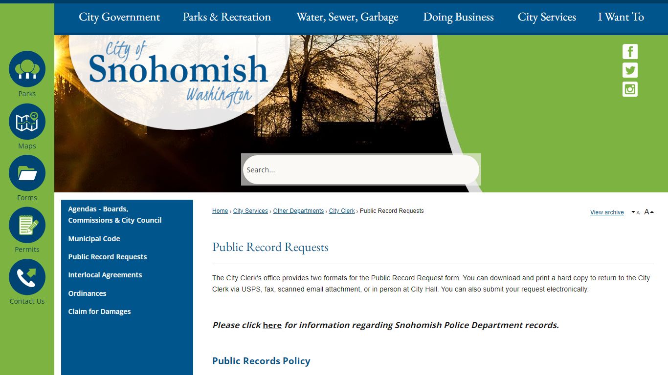 Public Record Requests | Snohomish, WA - Official Website